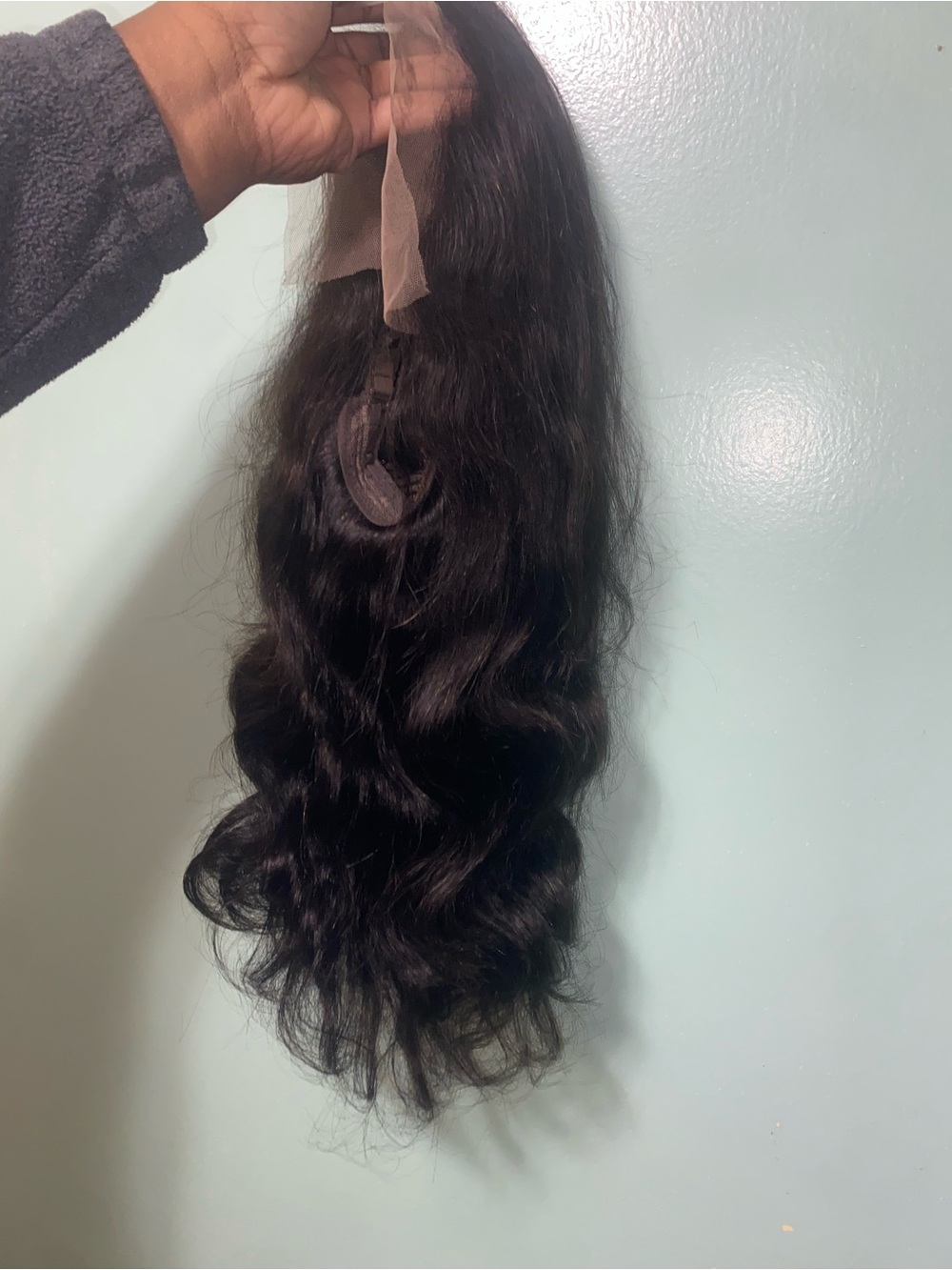 100% human hair Natural Wave 13x4 Lace Frontal Closure - Black 16 inch